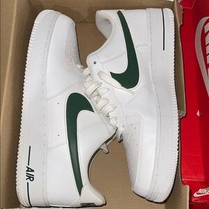 Nike Air White with Dark Green Accents
